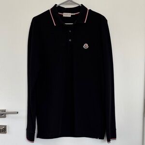 Moncler Black Long Sleeve Polo Shirt